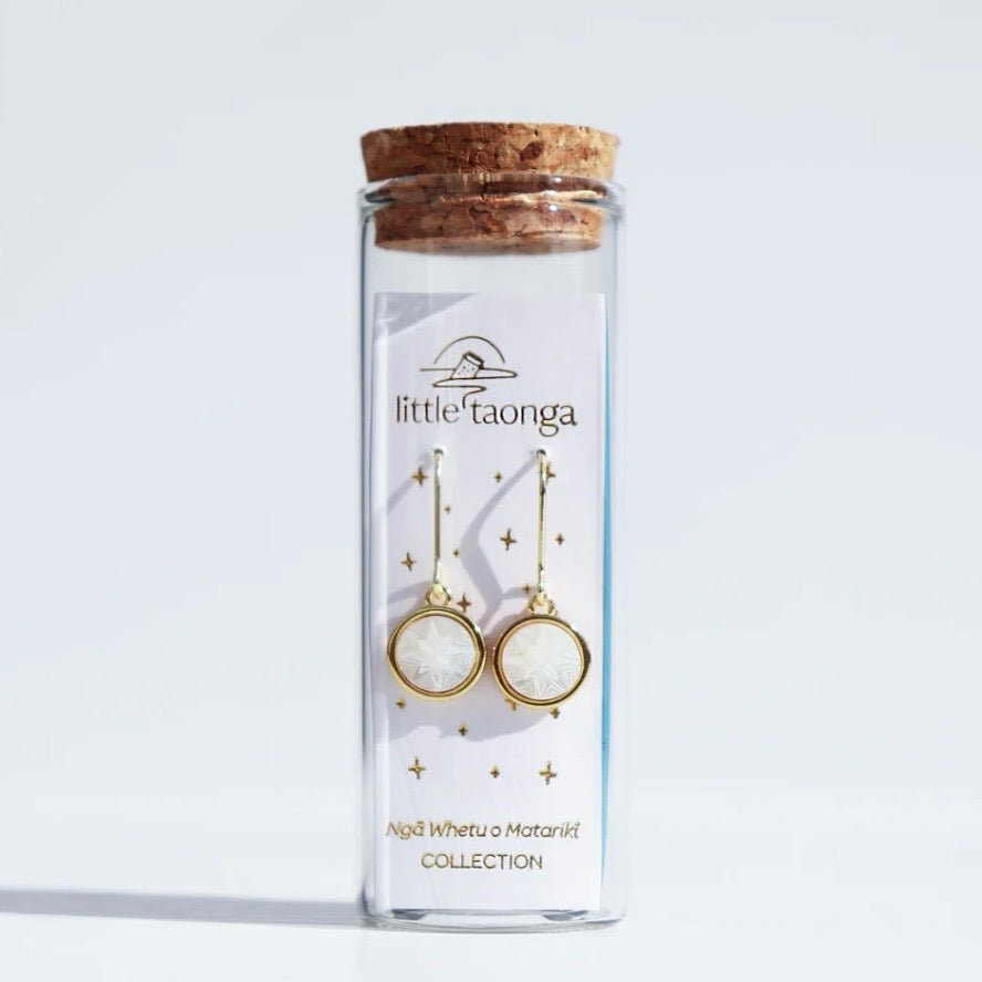 Mother of Pearl Matariki Whetū Pendant Earrings
