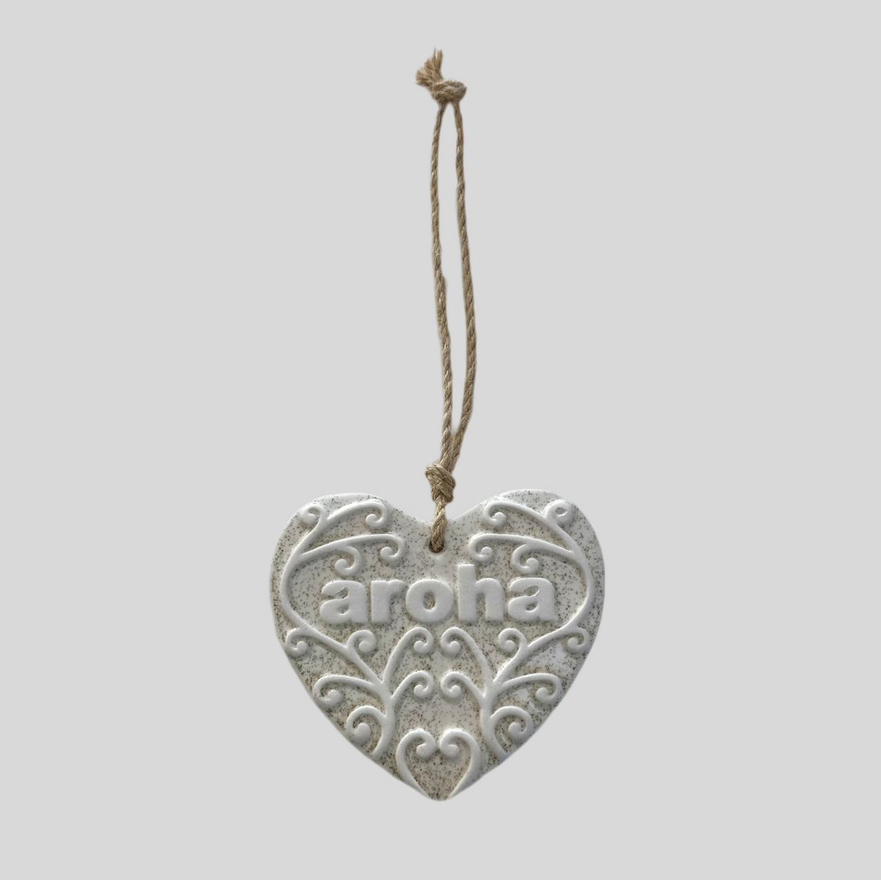 Aroha Koru Ceramic Heart
