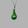 Te Wahi Pounamu Bright Green and White Snowflake Hei Matau (Hook) 46mm