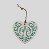 Kōwhaiwhai Ceramic Heart