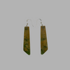 Te Wahi Pounamu Angled Flower Jade Drop Earrings 52mm