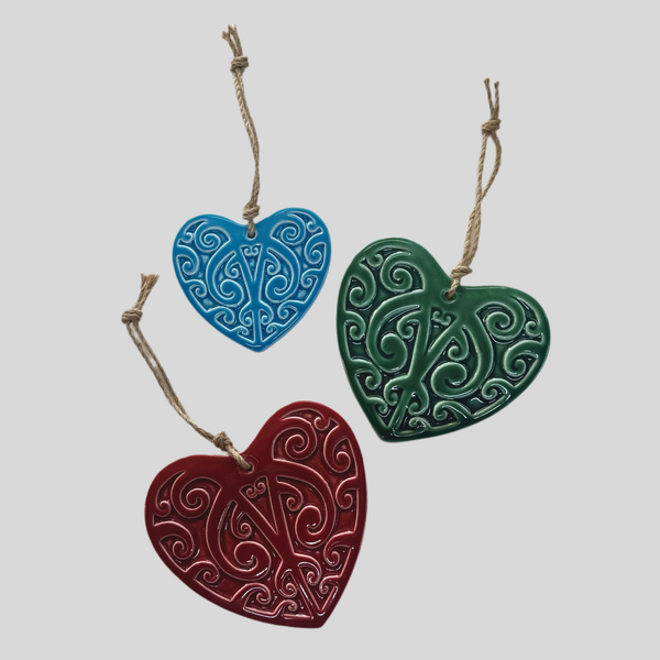 Kowhaiwhai Ceramic Heart