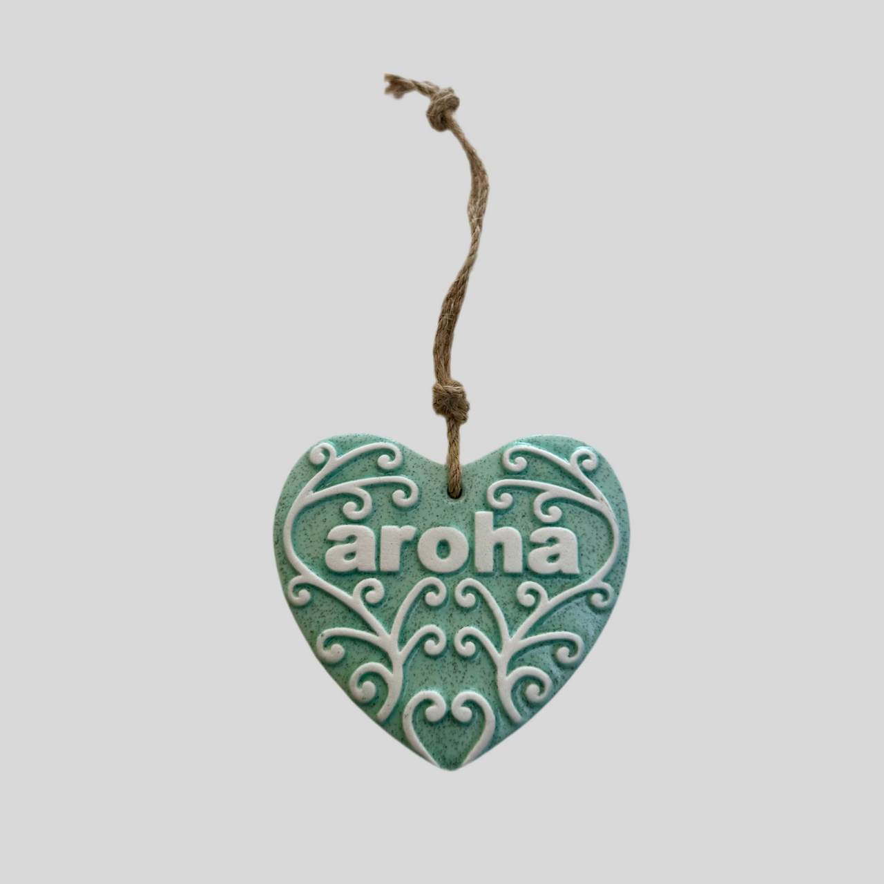 Aroha Koru Ceramic Heart