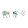 Sterling Silver Paua Kiwi Stud