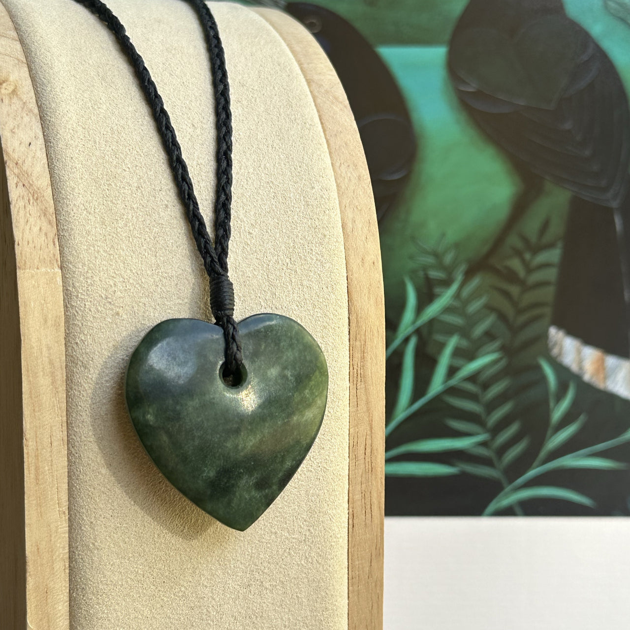 Small Pounamu Heart Pendants Kawakawa