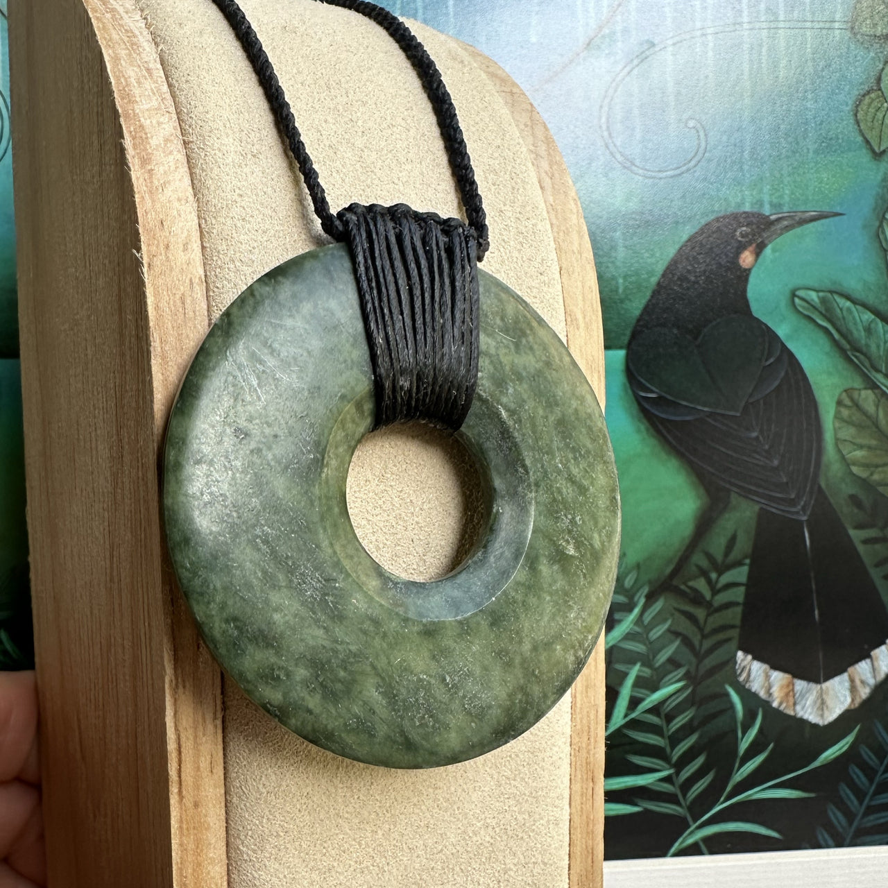 Bound Pounamu Disc Pendant