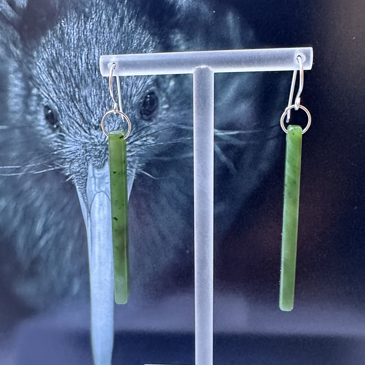 Nephrite Greenstone Earrings - Rakau