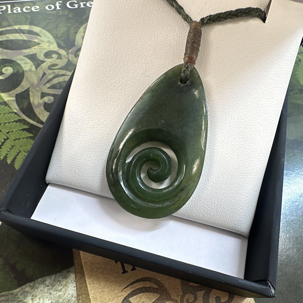 Te Wahi Pounamu Koru Roimata Pendant