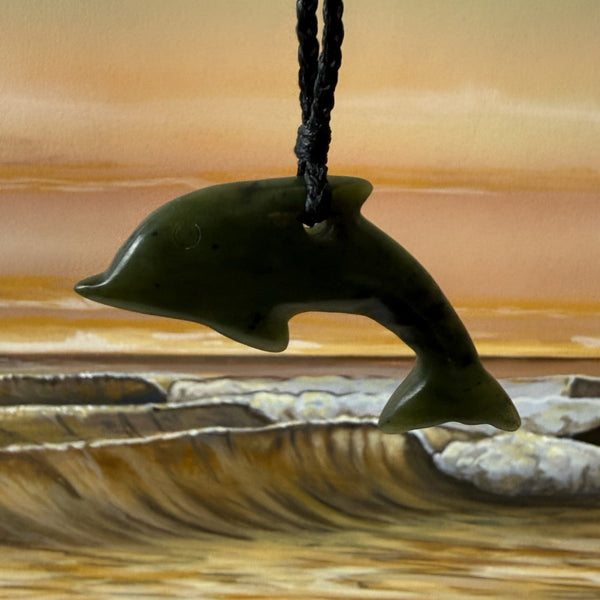Greenstone Dolphin with braid cord