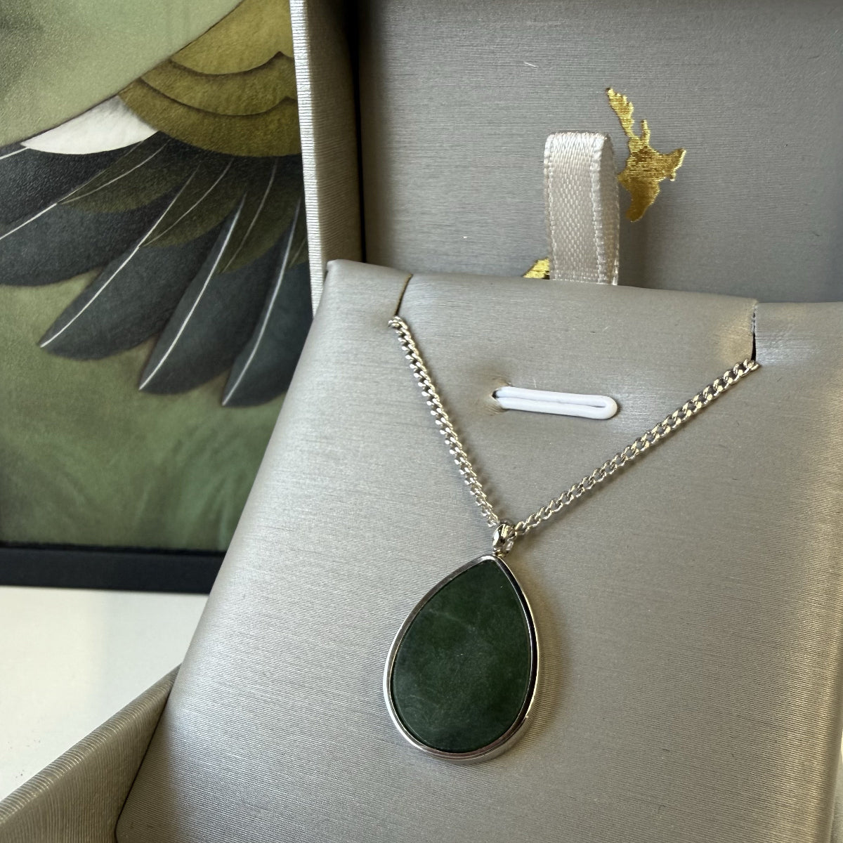Greenstone Tear Drop Pendant