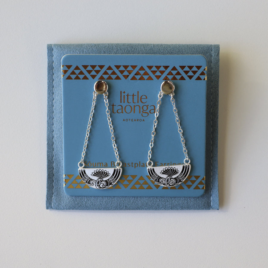 Huia Breastplate Silver Earrings