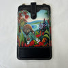 Cell Phone Bag Flat Sided Kiwi in flowers