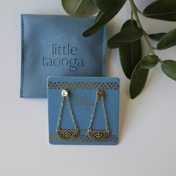 Niho Breastplate Gold Earrings