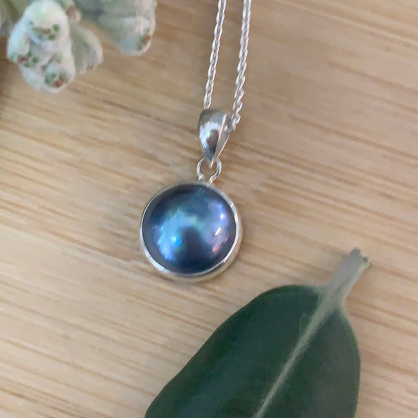 Petite Mabe Blue Abalone Sea Pearl